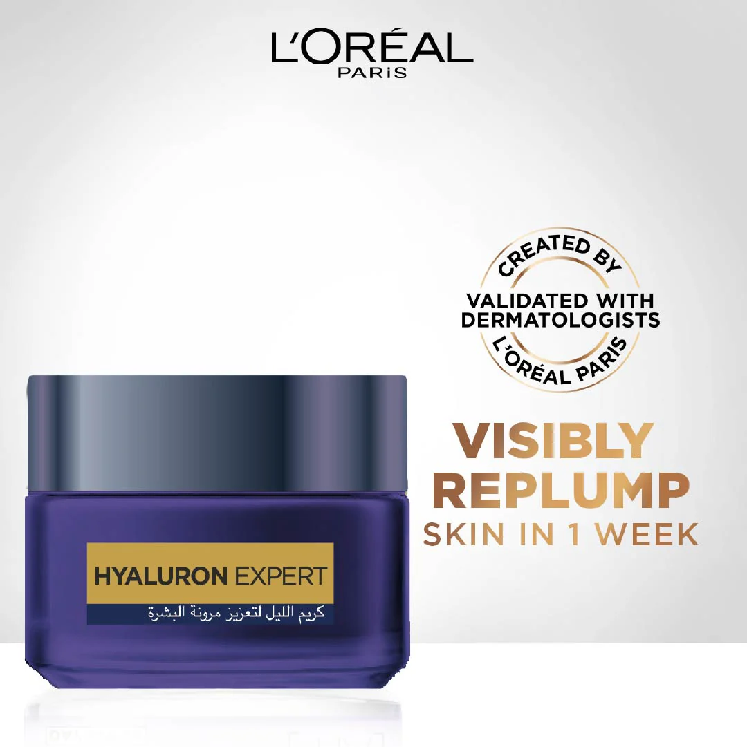 L'Oréal Paris Hyaluron Expert Moisturiser And Plumping Anti-Aging Night Cream With Hyaluronic Acid - Image 7
