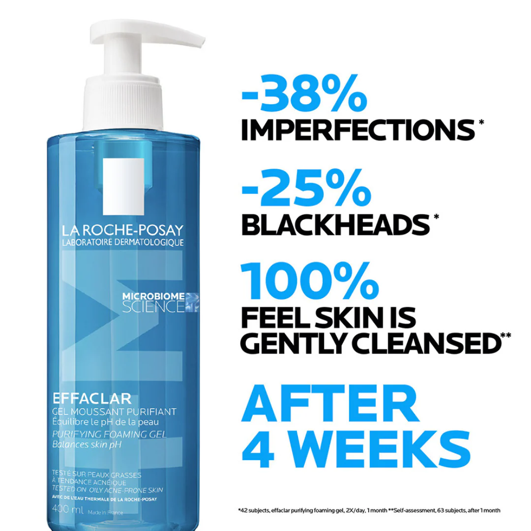La Roche-Posay Effaclar Acne Foaming Cleansing Gel for Oily and Acne Prone Skin 400ml - Image 4