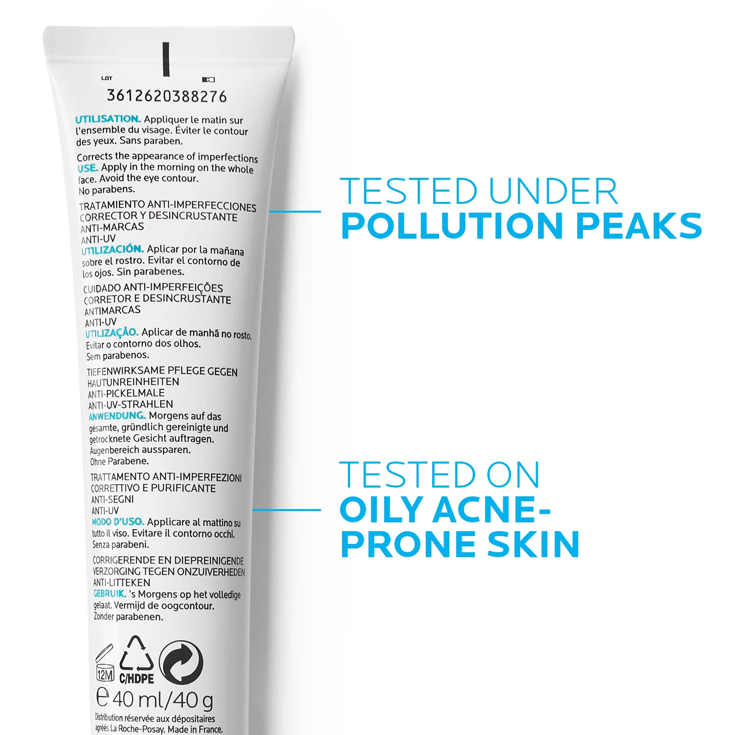 La Roche-Posay Effaclar Duo+ SPF30 Acne Treatment Cream for Oily and Acne Prone Skin 40ml - Image 3