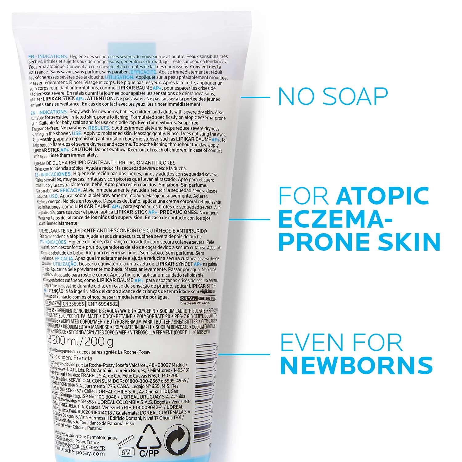 La Roche-Posay Lipikar Syndet AP+ Body Wash for Eczema Prone Skin - Image 4