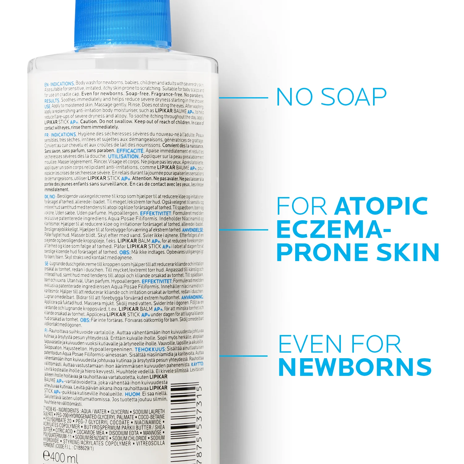 La Roche-Posay Lipikar Syndet AP+ Body Wash for Eczema Prone Skin - Image 8