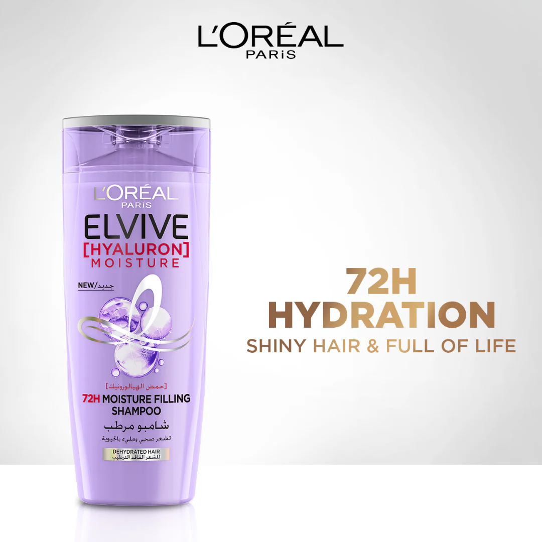 L'Oréal Paris Elvive 72 Hours Hyaluron Filling Moisture Shampoo For Reviving Dehydrated Hair - Image 3