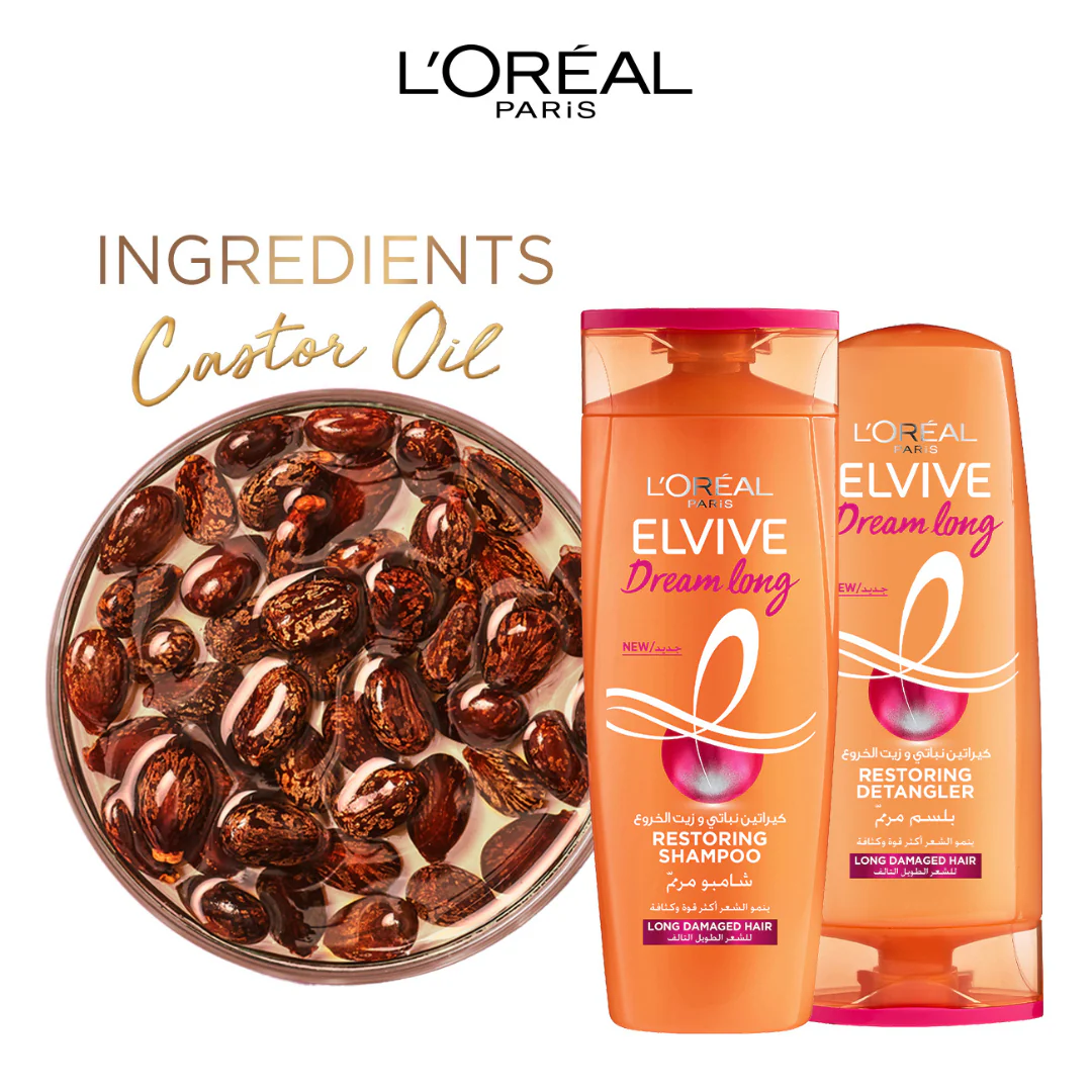 L'Oréal Paris Elvive Dream Long Restoring Shampoo For Long Damaged Hair With Keratin And Castor Oil - Image 4