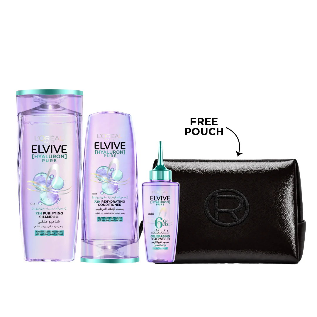 L'Oréal Paris Elvive Hyaluron Pure Full Range Bundle At 20% Off + Free Pouch