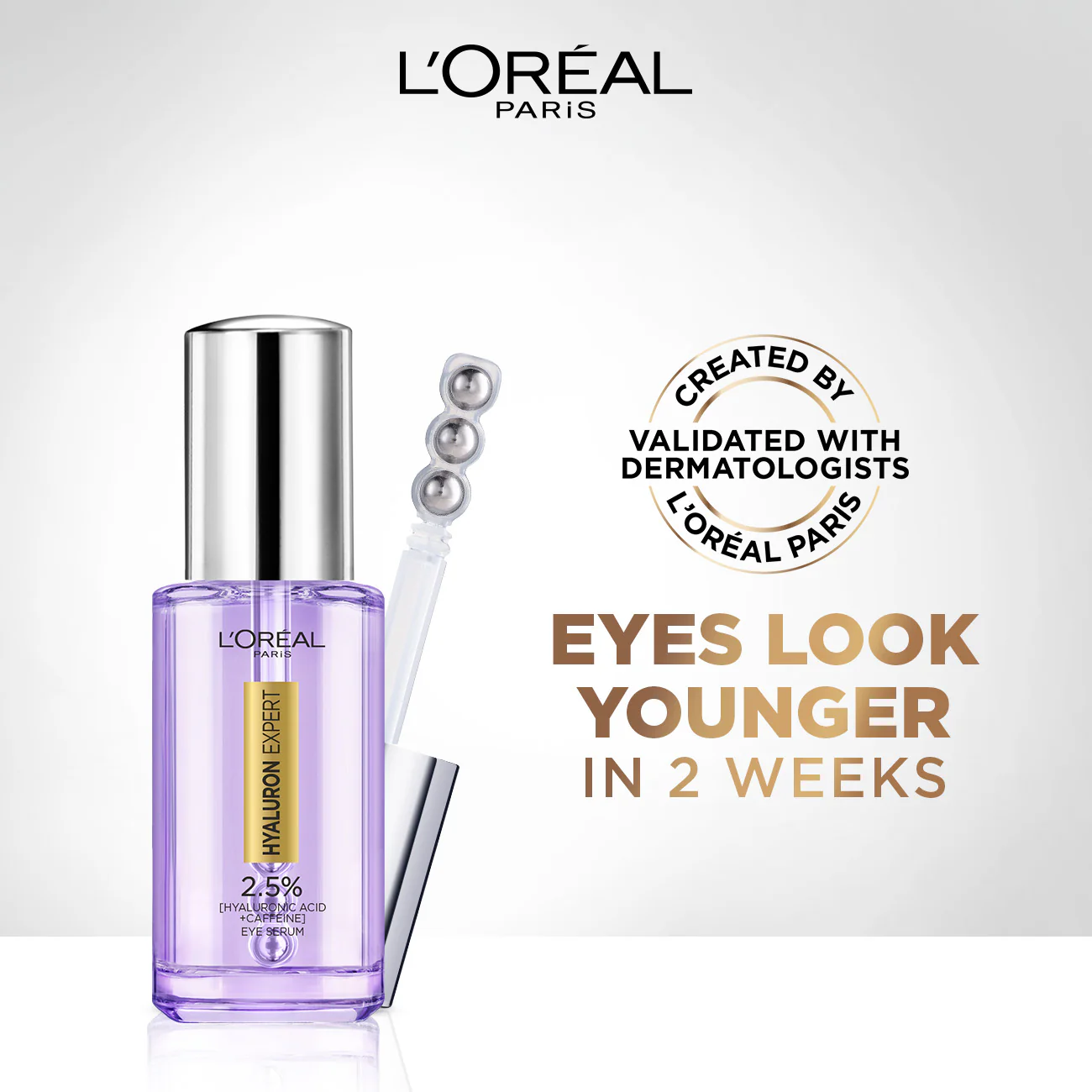 L'Oréal Paris Hyaluron Expert Moisturiser and Anti-Aging Eye Serum with 2.5% Hyaluronic Acid & Caffeine - Image 2