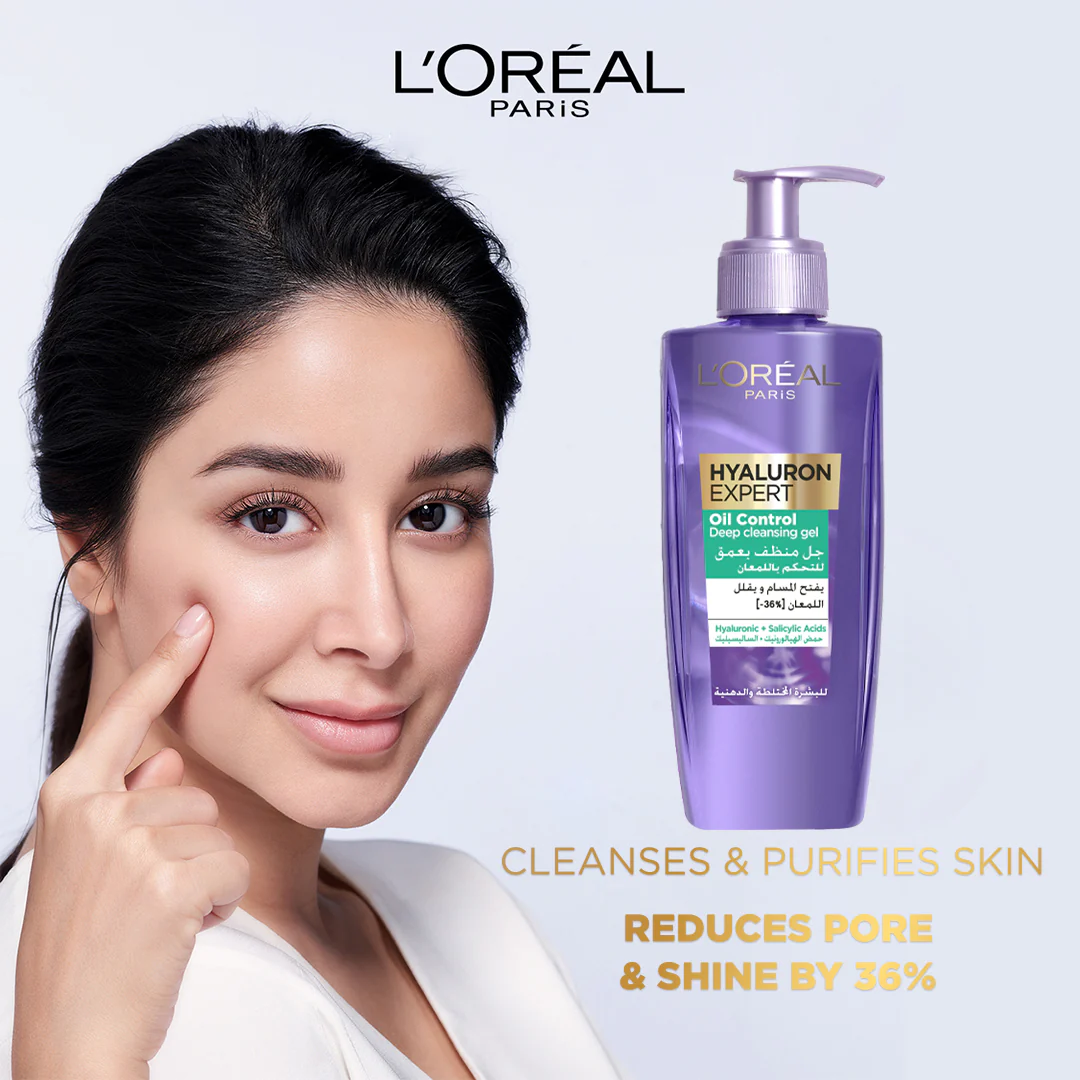 L'Oréal Paris Hyaluron Expert Moisturiser and Anti-Aging Oil Control Deep Cleansing Gel - Image 3