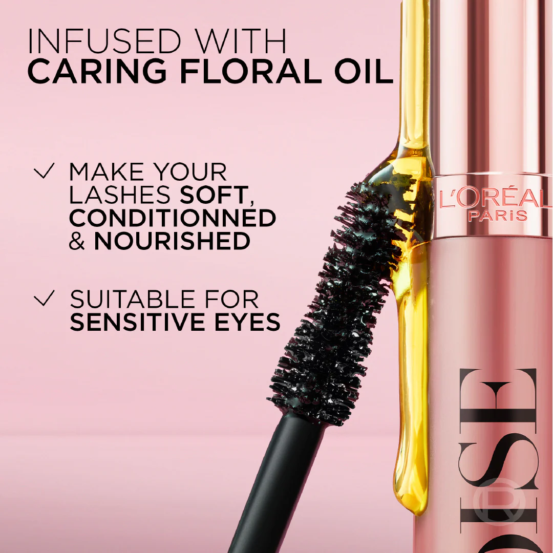 L'Oréal Paris Lash Paradise 24 Hour, Volumizing and Lengthening Black Mascara- Washable - Image 4