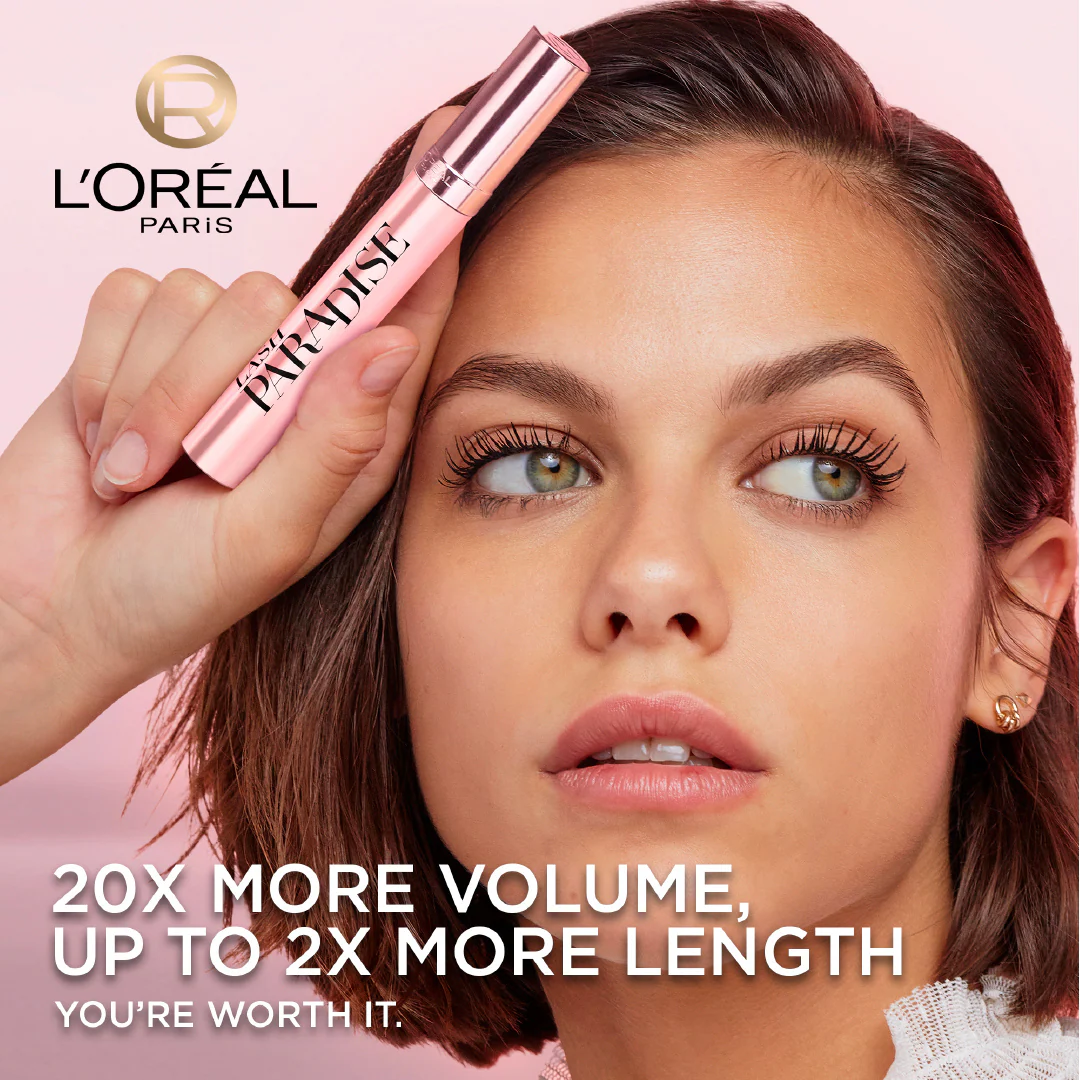 L'Oréal Paris Lash Paradise 24 Hour, Volumizing and Lengthening Black Mascara- Washable - Image 6