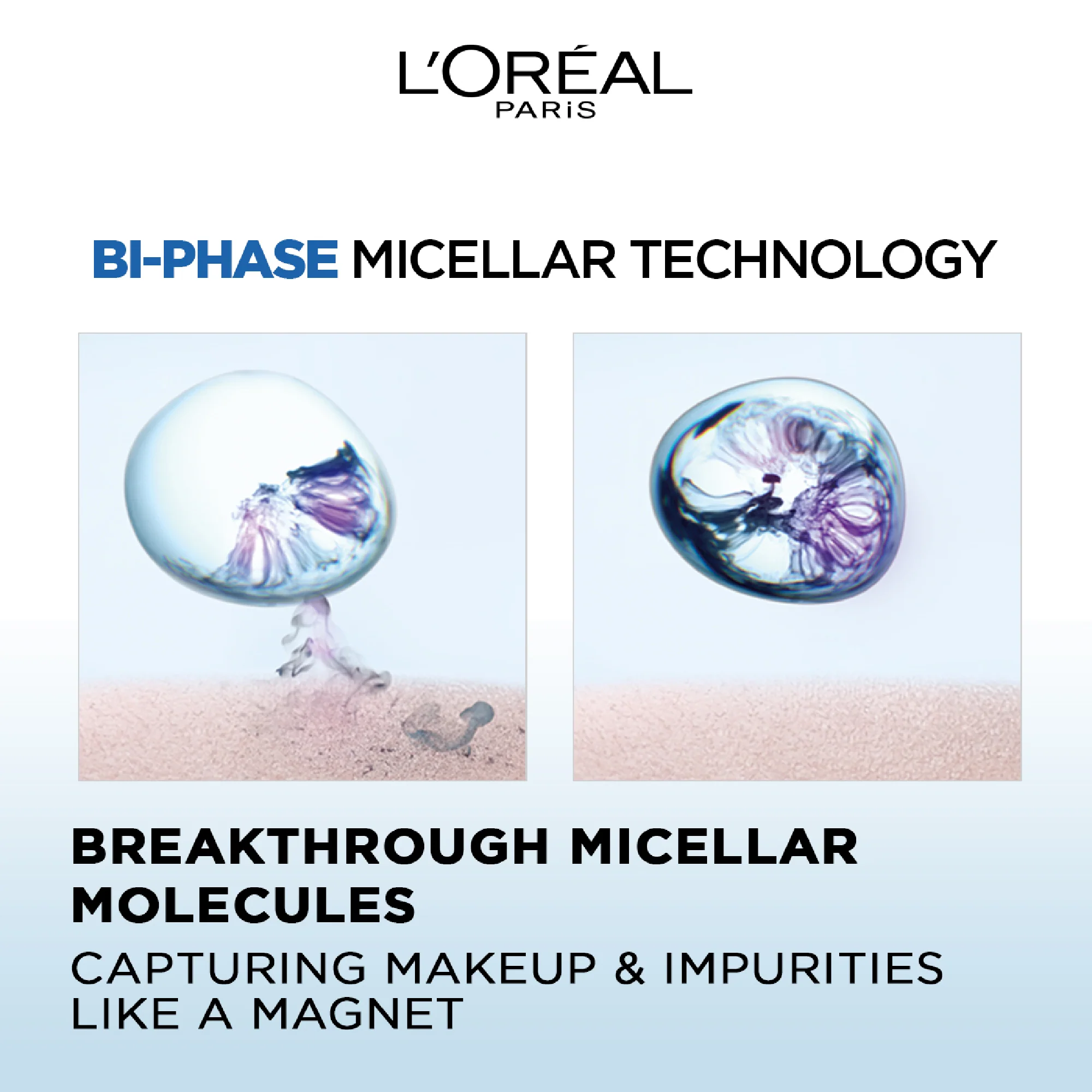 L'Oréal Paris Micellar Bi Phase for Waterproof Makeup & Deep Cleansing 400ml - Image 2