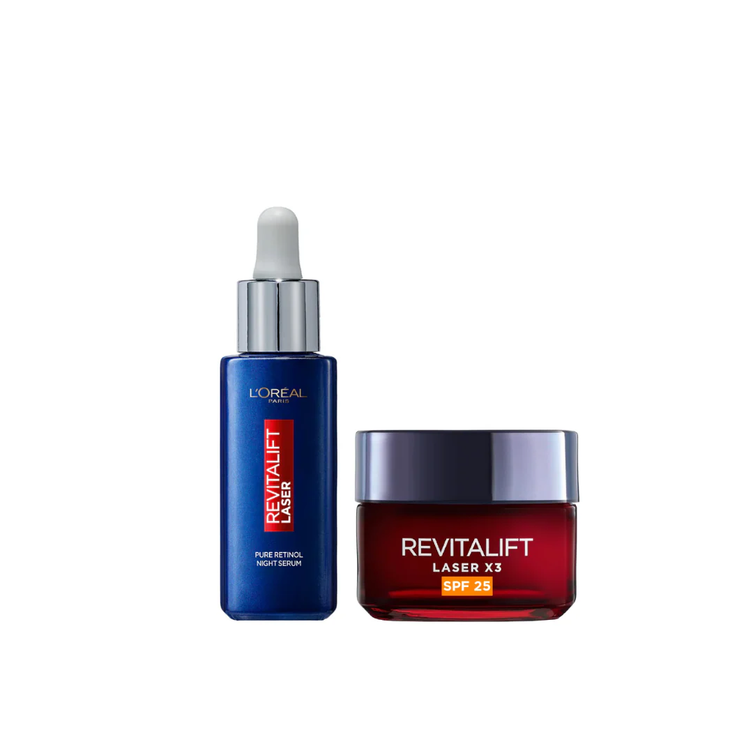 L'Oréal Paris Revitalift Retinol Serum And Cream Bundle At 25% Off