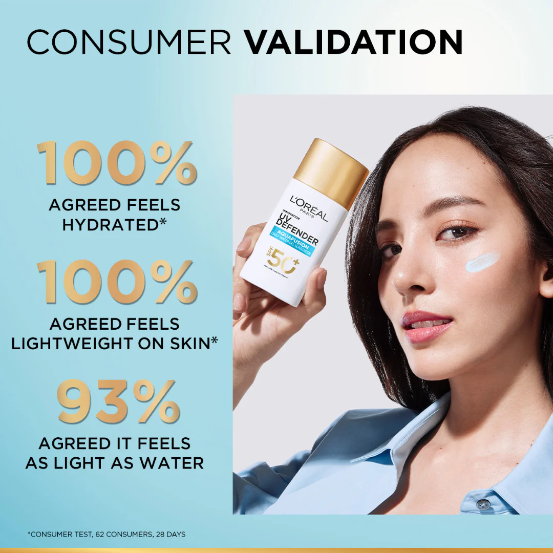 L'Oréal Paris UV Defender Aquafusion Daily Water Gel Sunscreen SPF50+ - Image 6