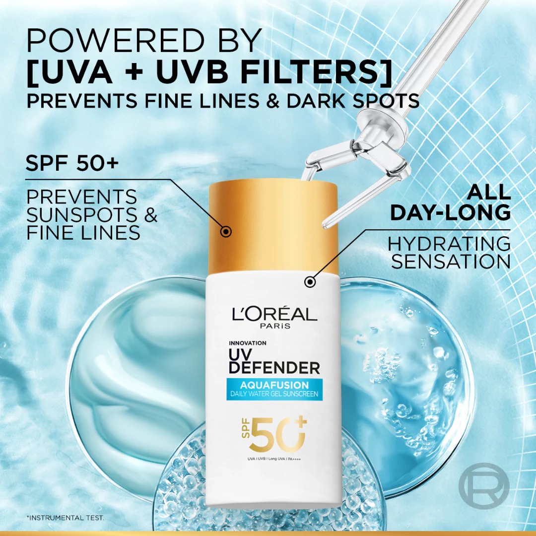 L'Oréal Paris UV Defender Aquafusion Daily Water Gel Sunscreen SPF50+ - Image 7