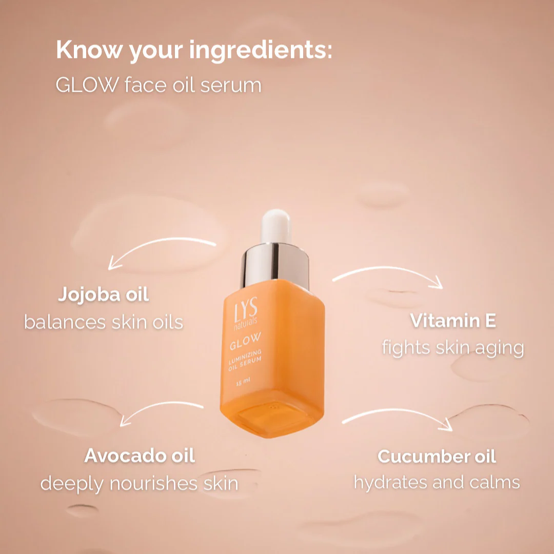 LYS Naturals Glow Face Oil Anti Aging Serum 15ml - Image 3