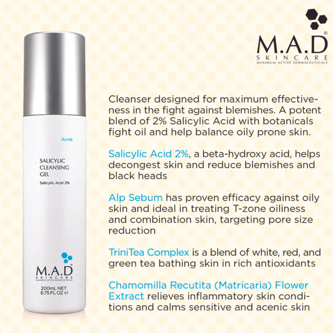 M.A.D Skincare Salicylic Cleansing Gel 200ml - Image 2