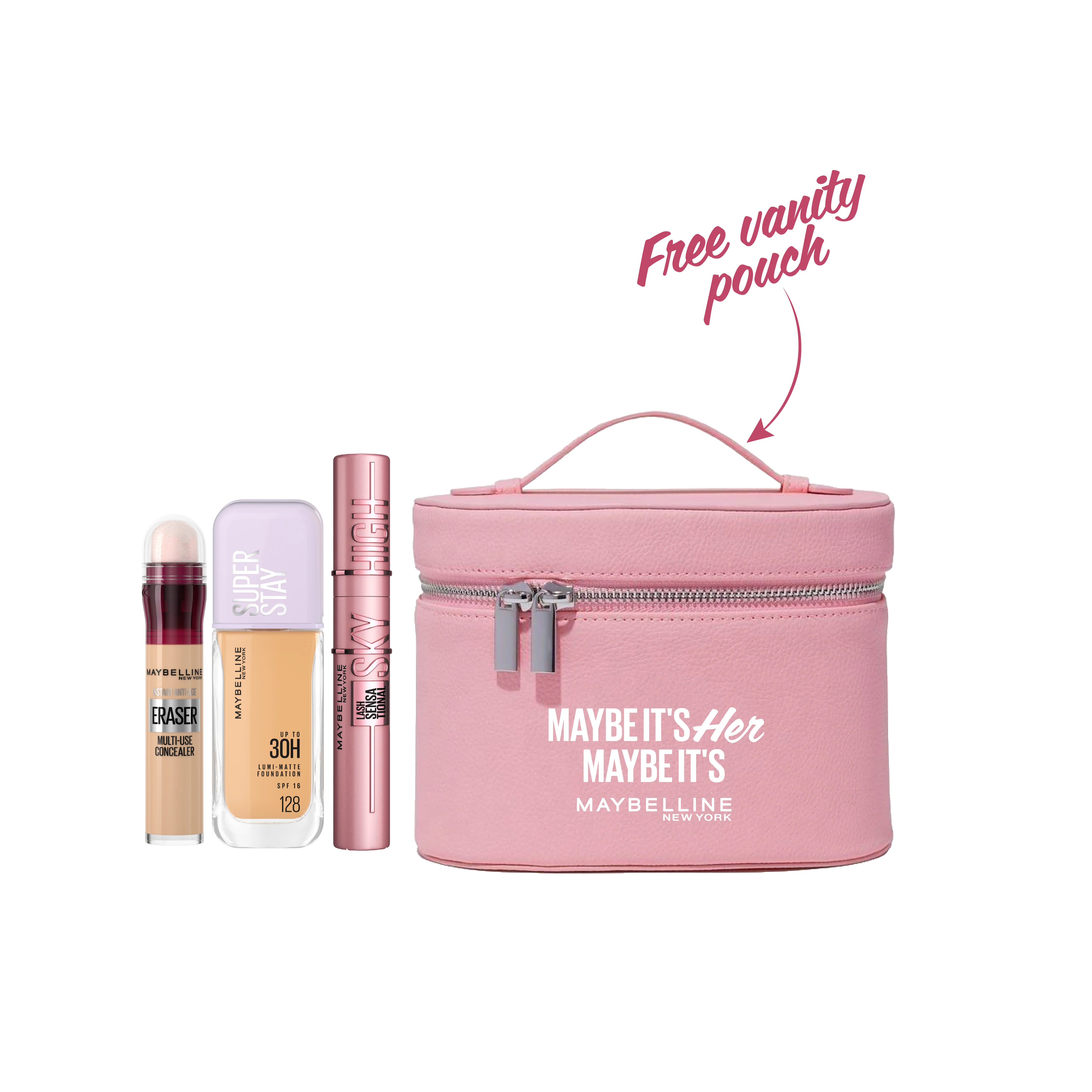 Maybelline Basic Needs Bundle + Free Pouch At 30% Off