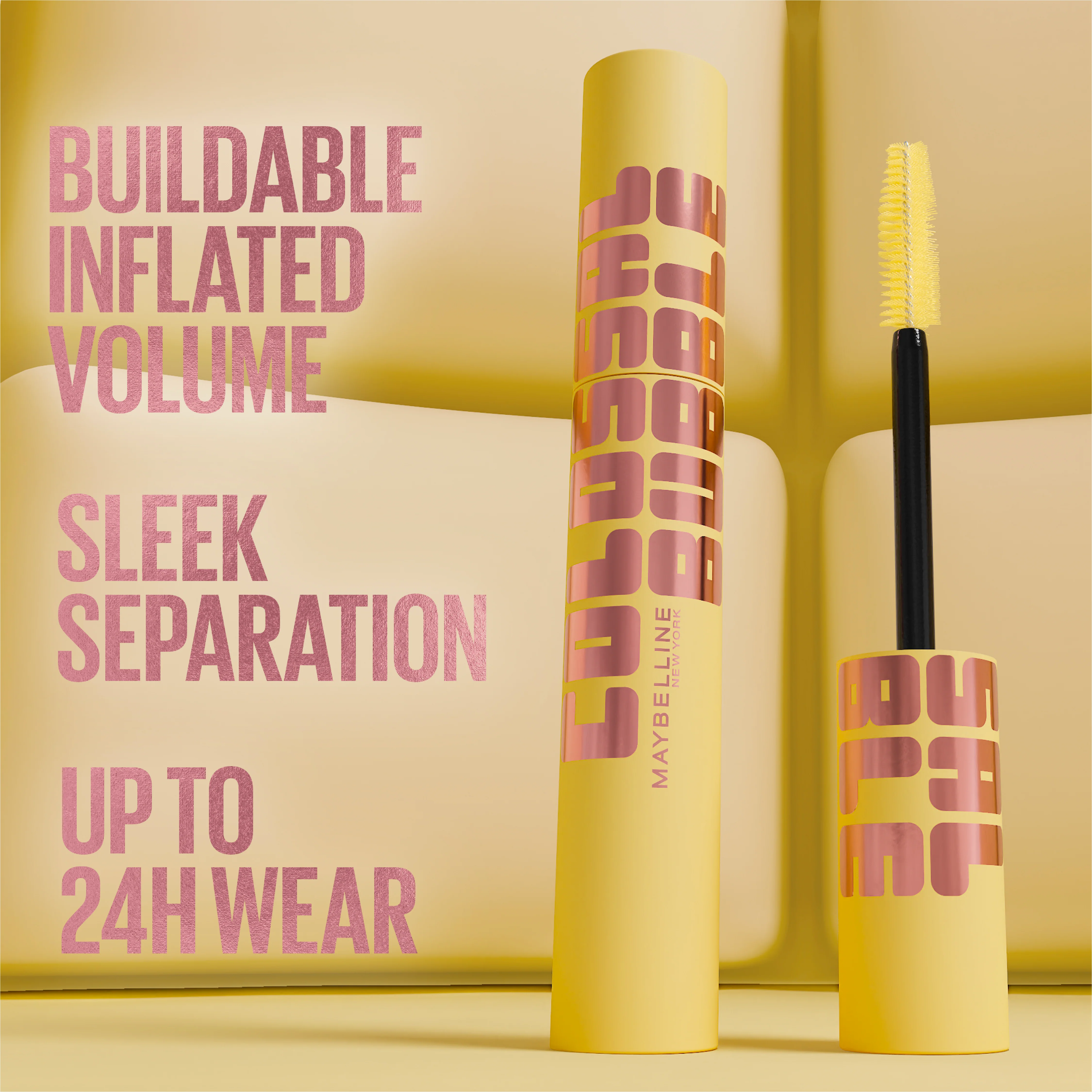Maybelline New York Colossal Bubble Mascara Buildable Sleek Volume and Long Lasting 24HR Wear Mascara| Inflator Comb Brush to Separate Lashes - Image 4