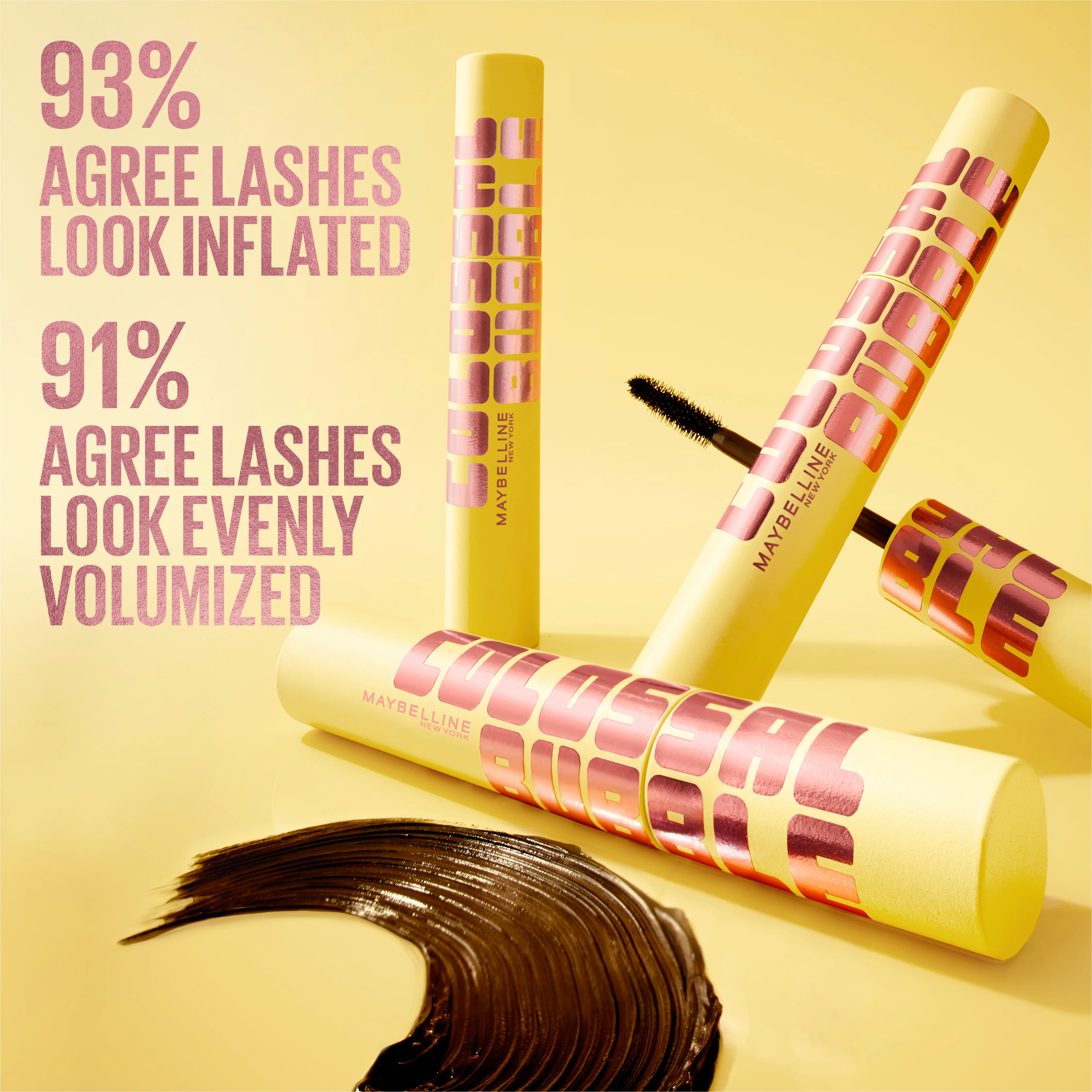 Maybelline New York Colossal Bubble Mascara Buildable Sleek Volume and Long Lasting 24HR Wear Mascara| Inflator Comb Brush to Separate Lashes - Image 8