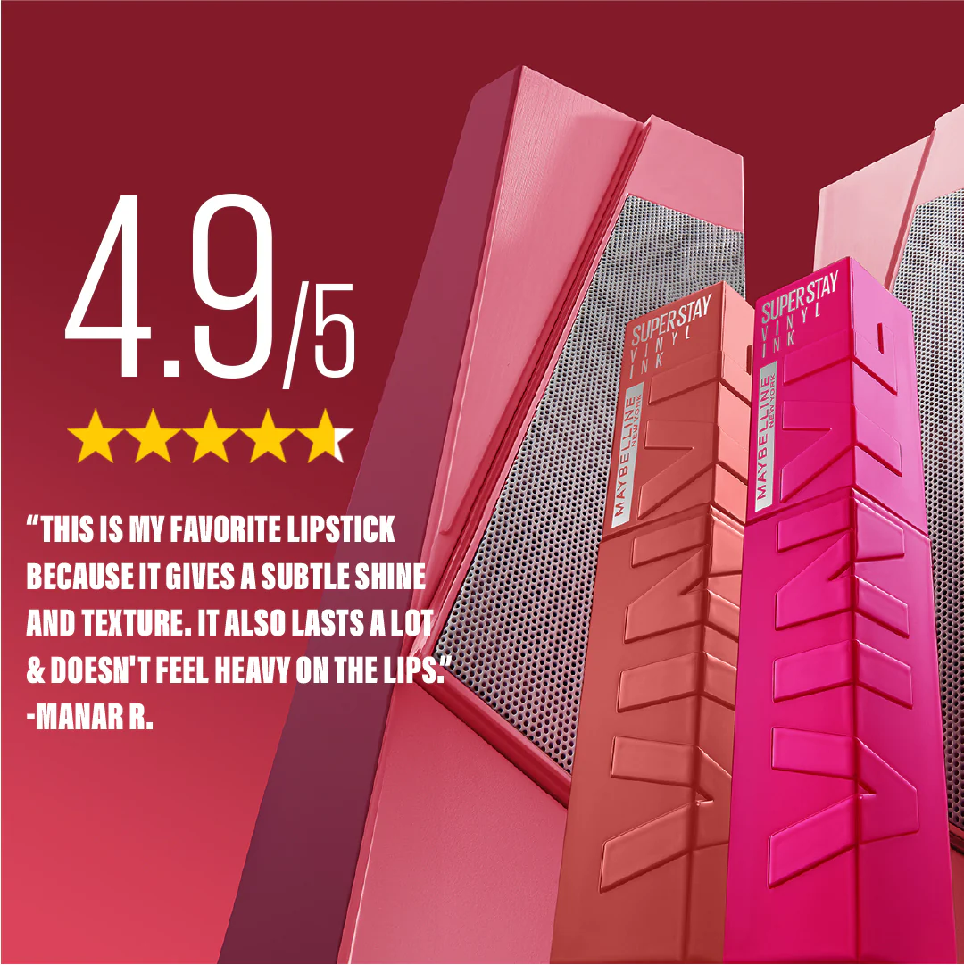 Maybelline New York Super Stay Vinyl Ink Long lasting 16 Hour Wear, No Budge, Instant Shine Lipstick - Image 7