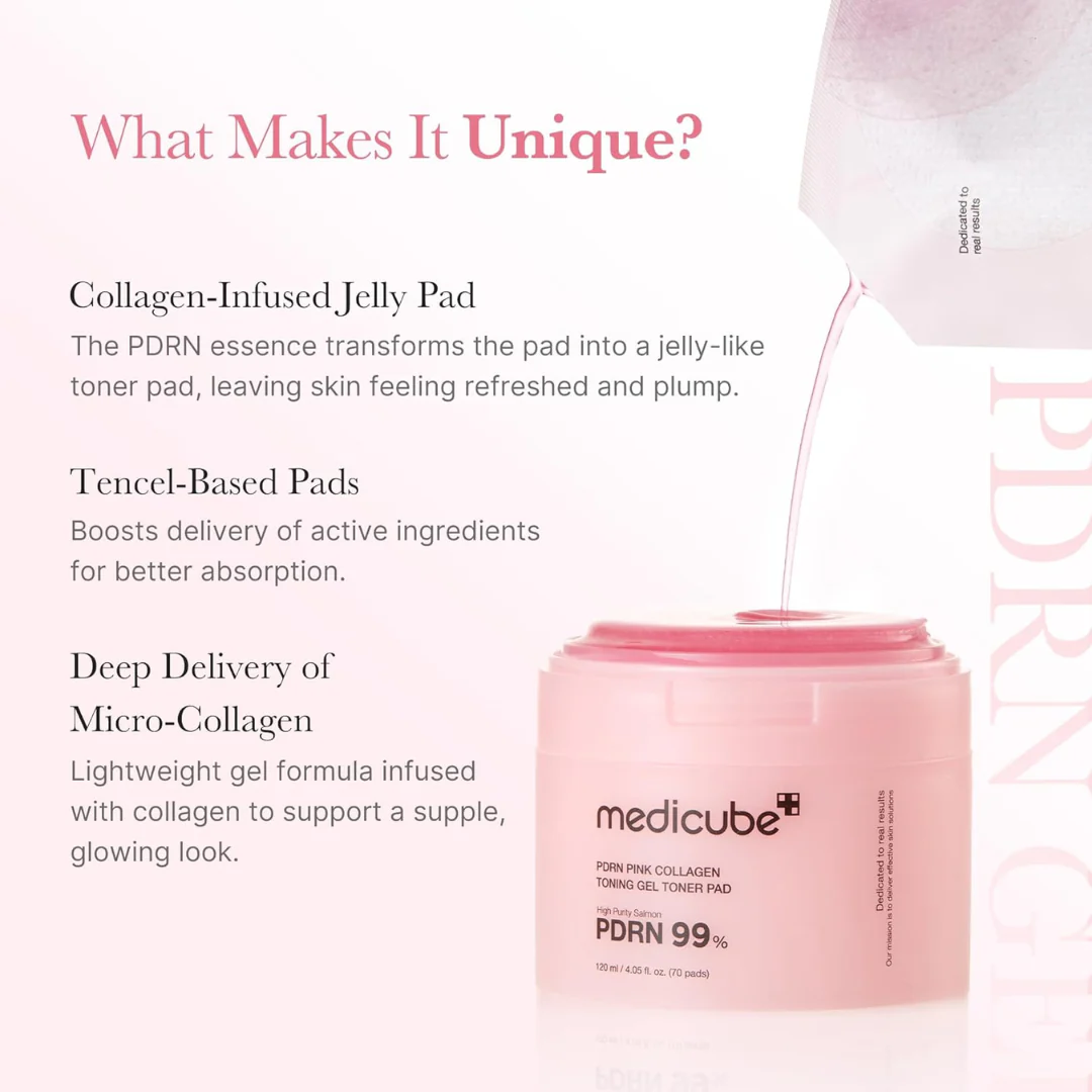Medicube PDRN Pink Collagen Toning Gel Toner Pad - Image 5