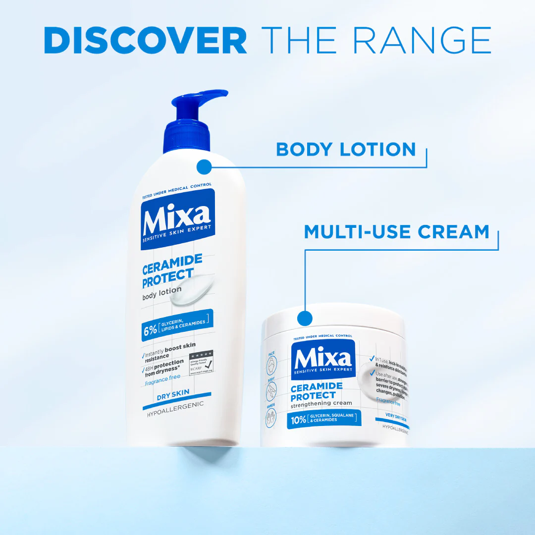 Mixa Ceramide Protect Face, Hands & Body Cream Jar For Dry, Very Dry and Sensitive Skin - Image 7