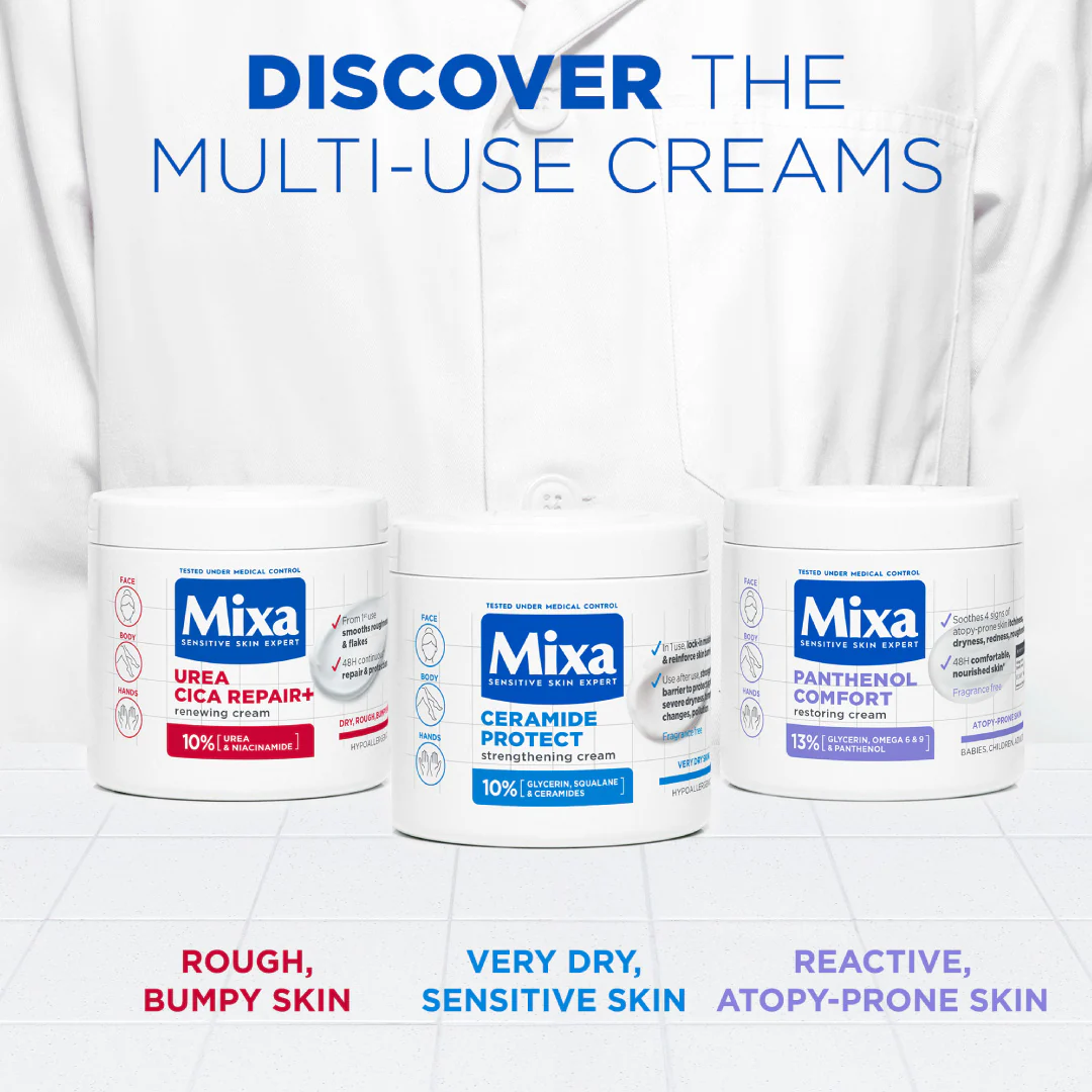 Mixa Ceramide Protect Face, Hands & Body Cream Jar For Dry, Very Dry and Sensitive Skin - Image 9