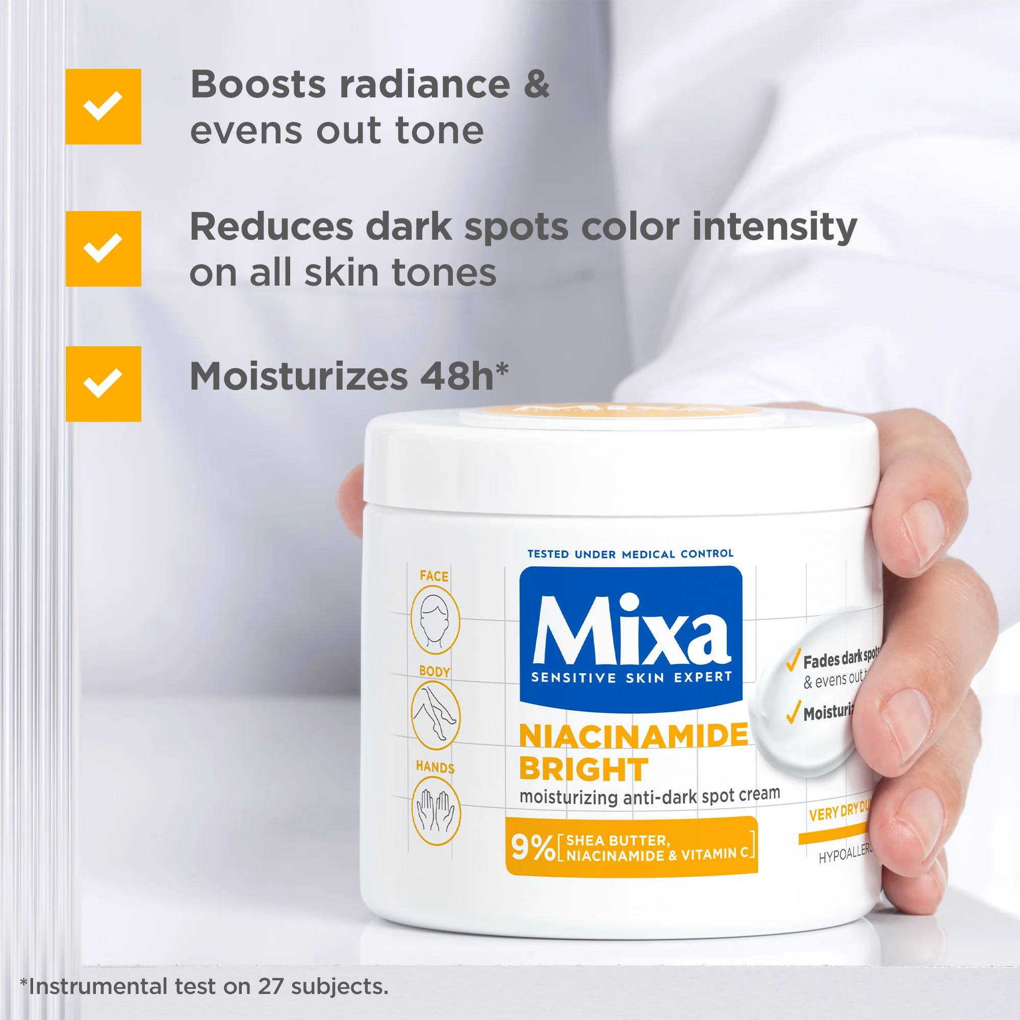 Mixa Niacinamide Bright Moisturising Anti-Dark Spot Cream Jar - Image 3