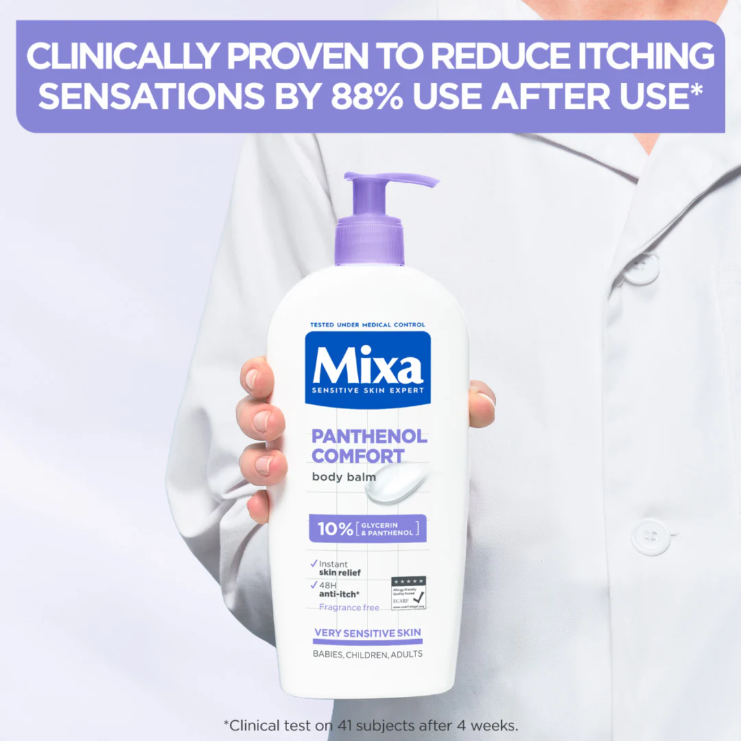 Mixa Panthenol Comfort Body Lotion & Anti-Scratching Cream For Dry Skin, Atopy Prone Skin and Eczema - Image 3
