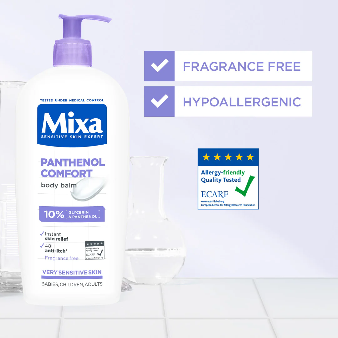 Mixa Panthenol Comfort Body Lotion & Anti-Scratching Cream For Dry Skin, Atopy Prone Skin and Eczema - Image 4