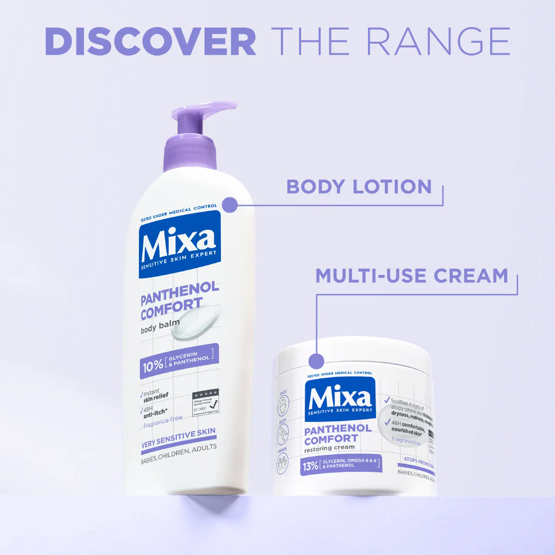 Mixa Panthenol Comfort Body Lotion & Anti-Scratching Cream For Dry Skin, Atopy Prone Skin and Eczema - Image 6