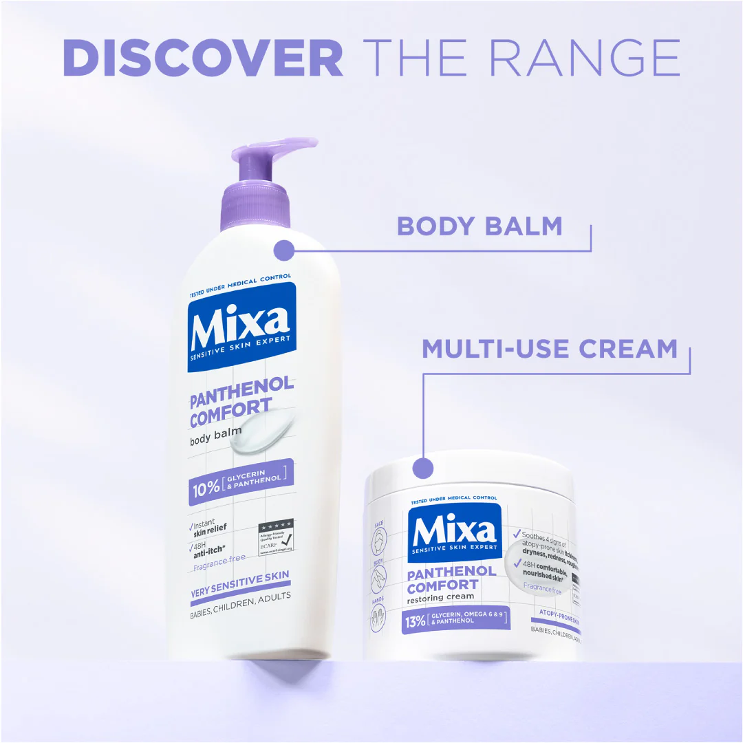 Mixa Panthenol Comfort Face, Hands & Body Anti-Scratching Cream Jar For Dry Skin, Atopy Prone Skin and Eczema - Image 6