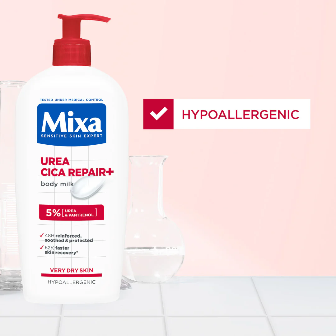 Mixa Urea Cica Repair Body Lotion For Keratosis Pilaris, Dry Rough Fragile Skin & Tiny Reddish Bumps - Image 4