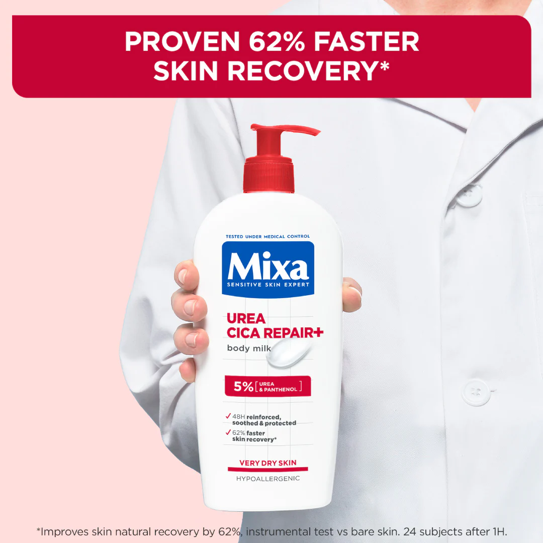 Mixa Urea Cica Repair Body Lotion For Keratosis Pilaris, Dry Rough Fragile Skin & Tiny Reddish Bumps - Image 5