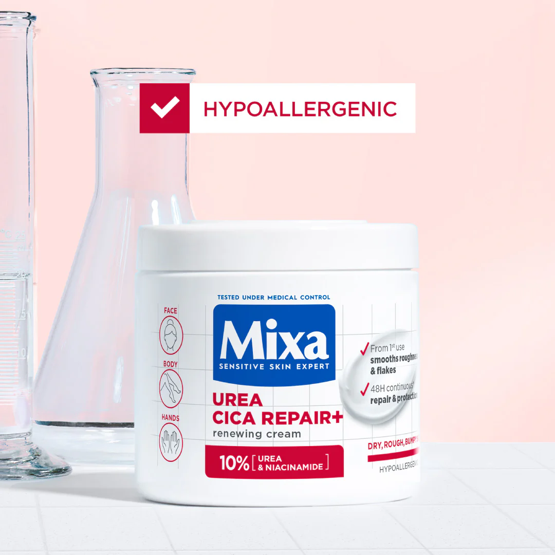 Mixa Urea Cica Repair Face, Hands & Body Cream Jar For Keratosis Pilaris, Dry Rough Fragile Skin & Tiny Reddish Bumps - Image 5