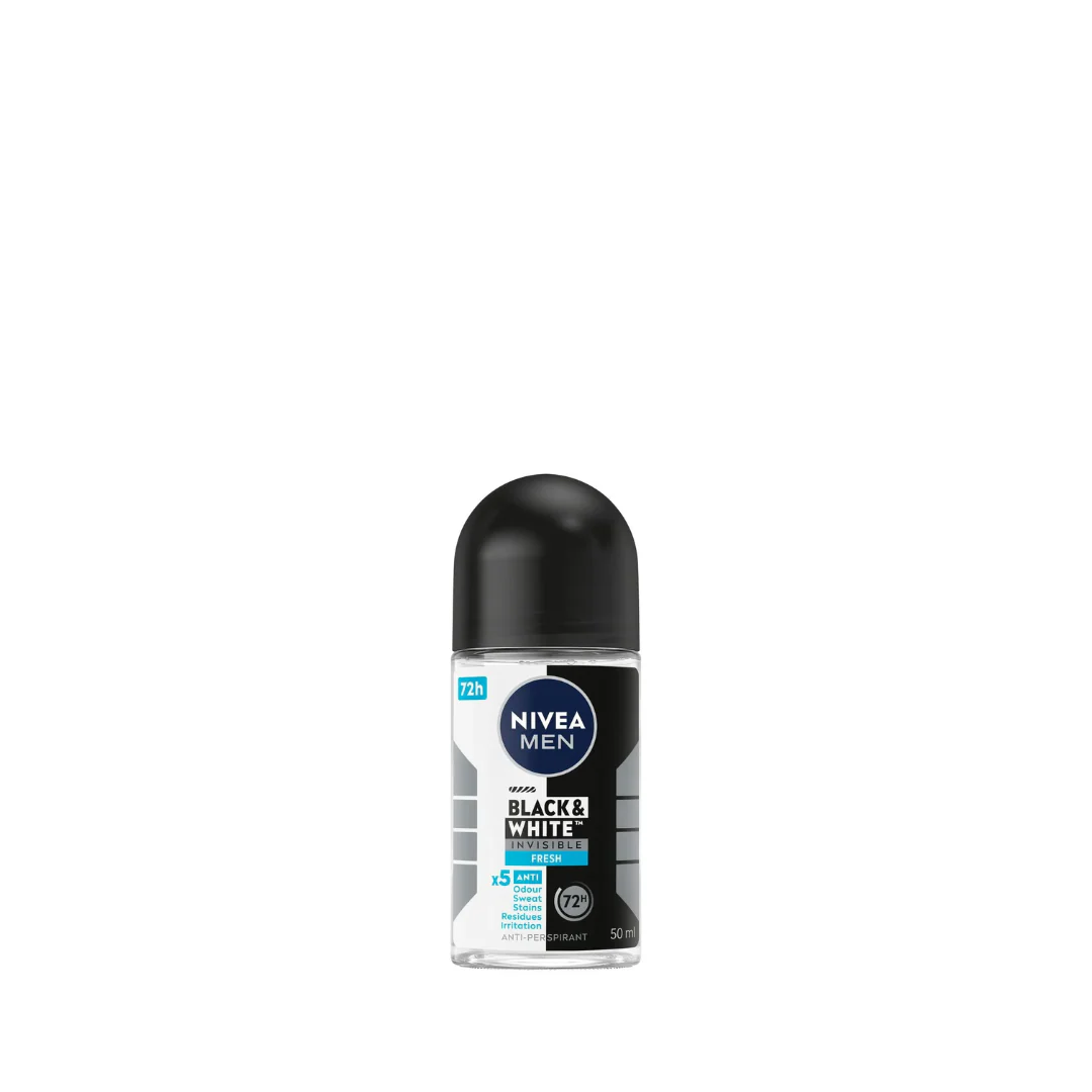 Nivea Black & White Invisible Fresh Deodorant Roll-On For Men 50ml