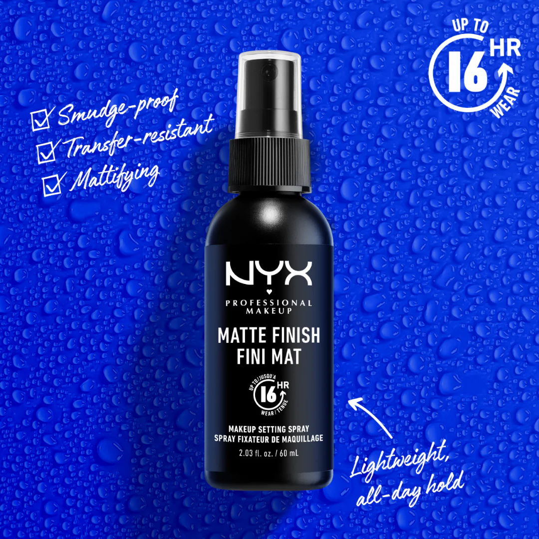 NYX Professional Makeup Setting Spray - Matte Finish, Lightweight, Long-Lasting, Extends Makeup Wear Up to 16 hours, Vegan and Cruelty Free Formula, 60ml - Image 7