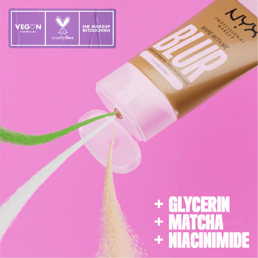 NYX Professional Makeup Bare With Me Blurring Tint Foundation, Medium Coverage, Matte Finish, With Niacinamide, Matcha and Glycerin, 12 Hours Hydrating - Image 5