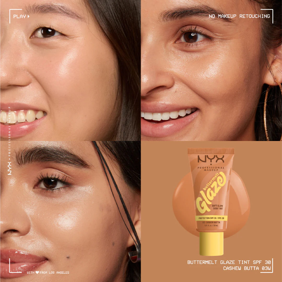 NYX Professional Makeup Buttermelt Glaze Soft Glow Skin Tint + SPF/FPS 30, Foundation, 12h Wear - Image 3