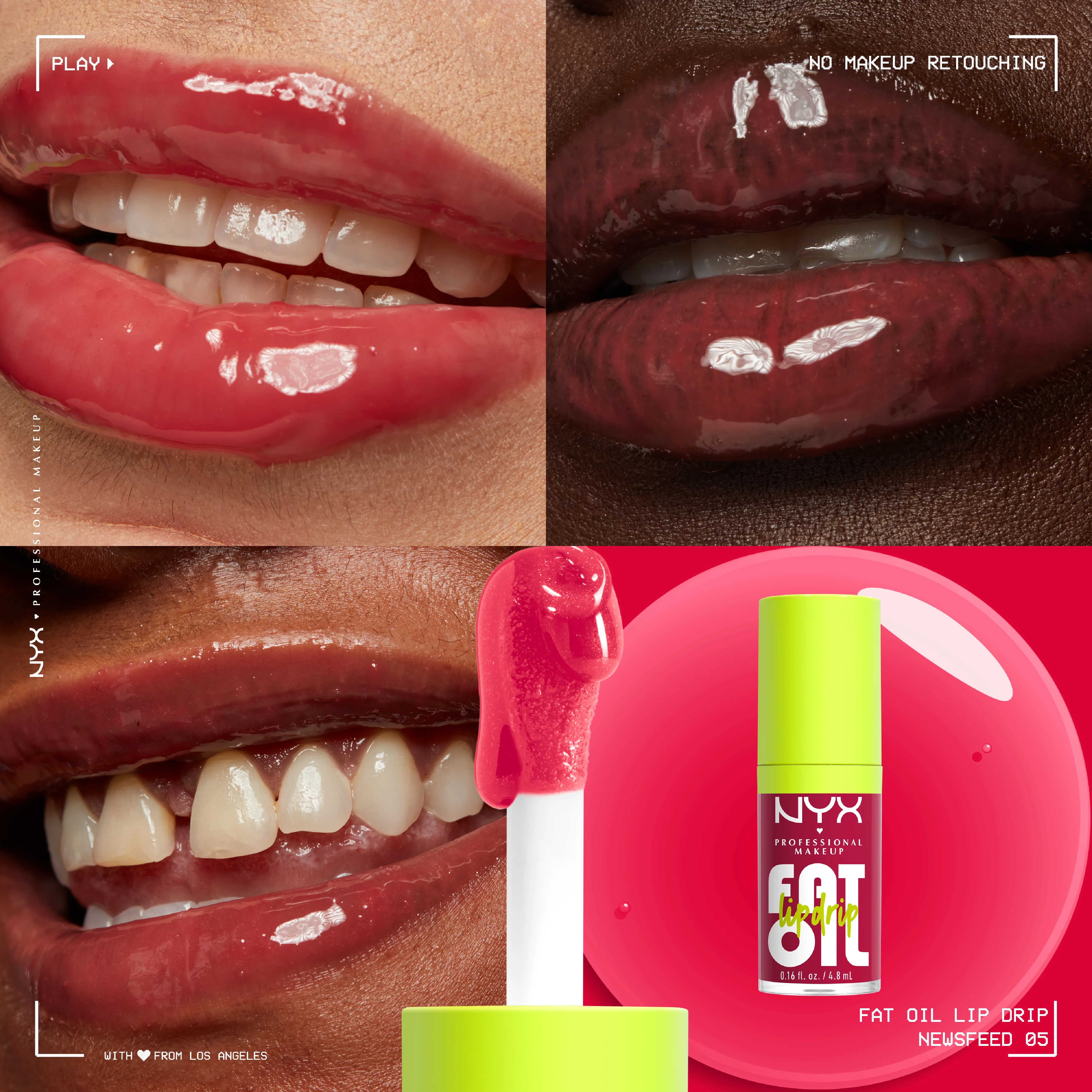 NYX Professional Makeup Fat Oil Lip Drip, Moisturizing, Shiny, Vegan Tinted Lip Gloss, Non-Sticky Finish, 12H Hydration, Squalane, Raspberry and Cloudberry Oils - Image 3