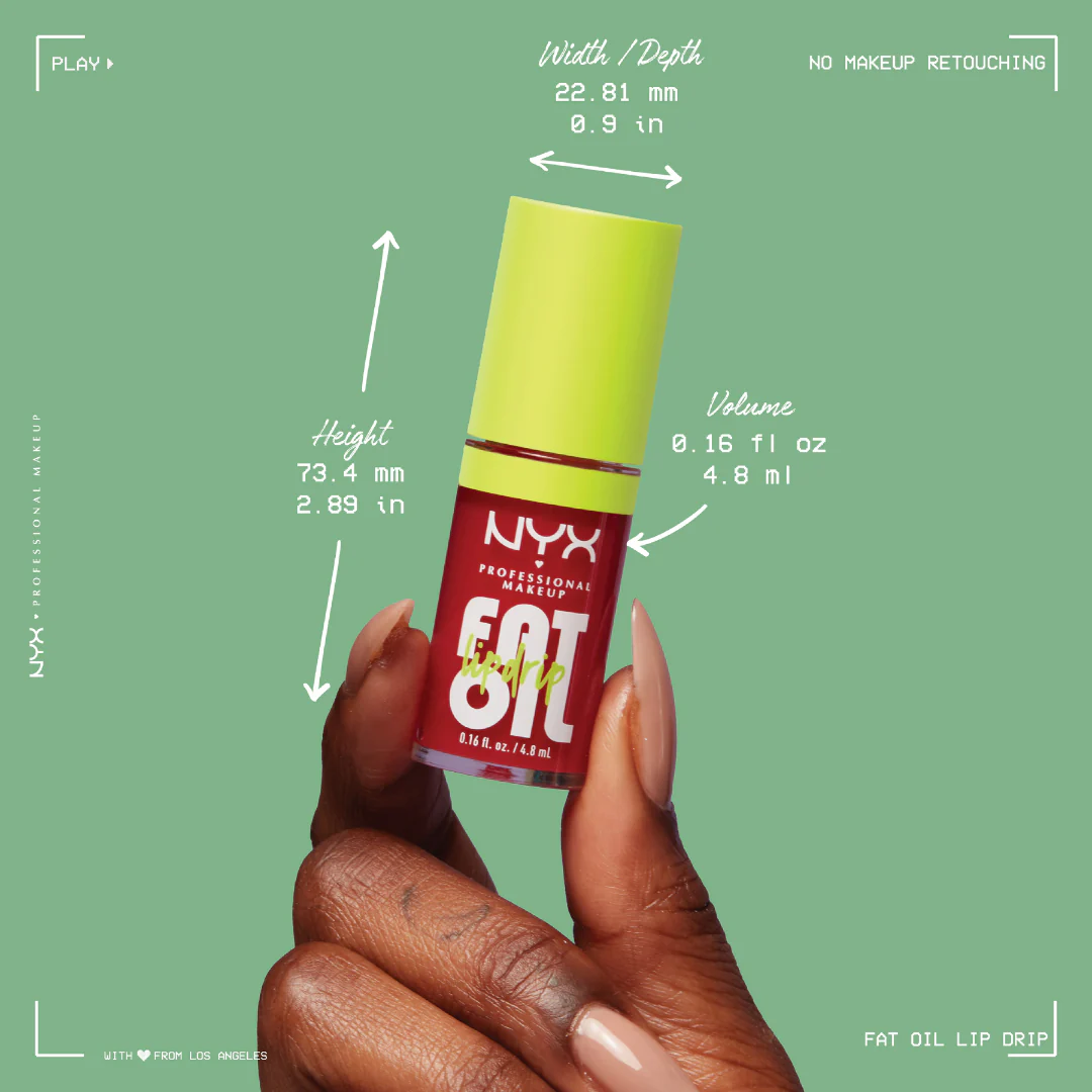 NYX Professional Makeup Fat Oil Lip Drip, Moisturizing, Shiny, Vegan Tinted Lip Gloss, Non-Sticky Finish, 12H Hydration, Squalane, Raspberry and Cloudberry Oils - Image 4