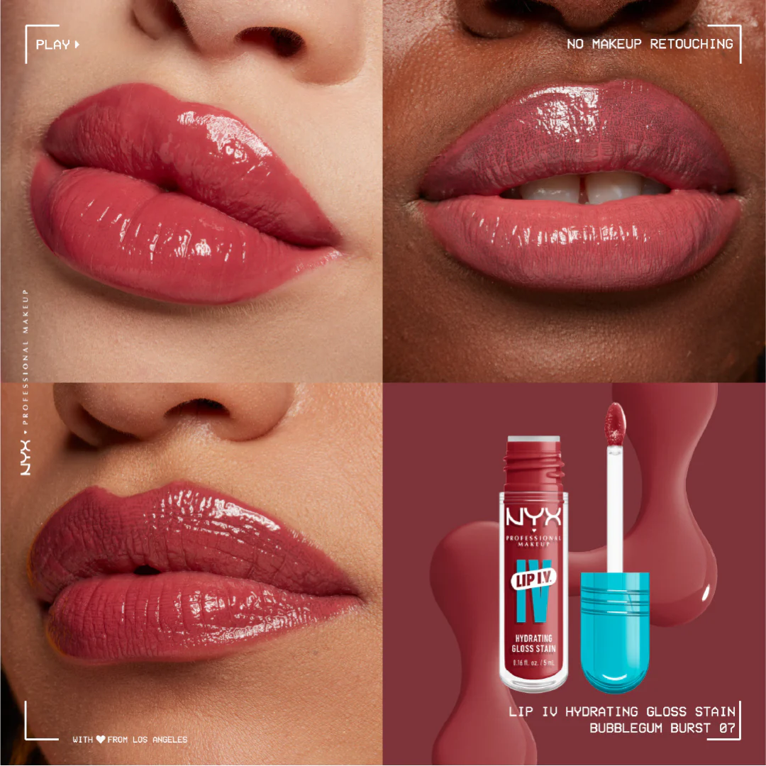 NYX Professional Makeup Lip IV Hydrating Gloss Stain, Lip Gloss, Up to 12HR Hydration, High Pigment, Wet Shine Finish - Image 13