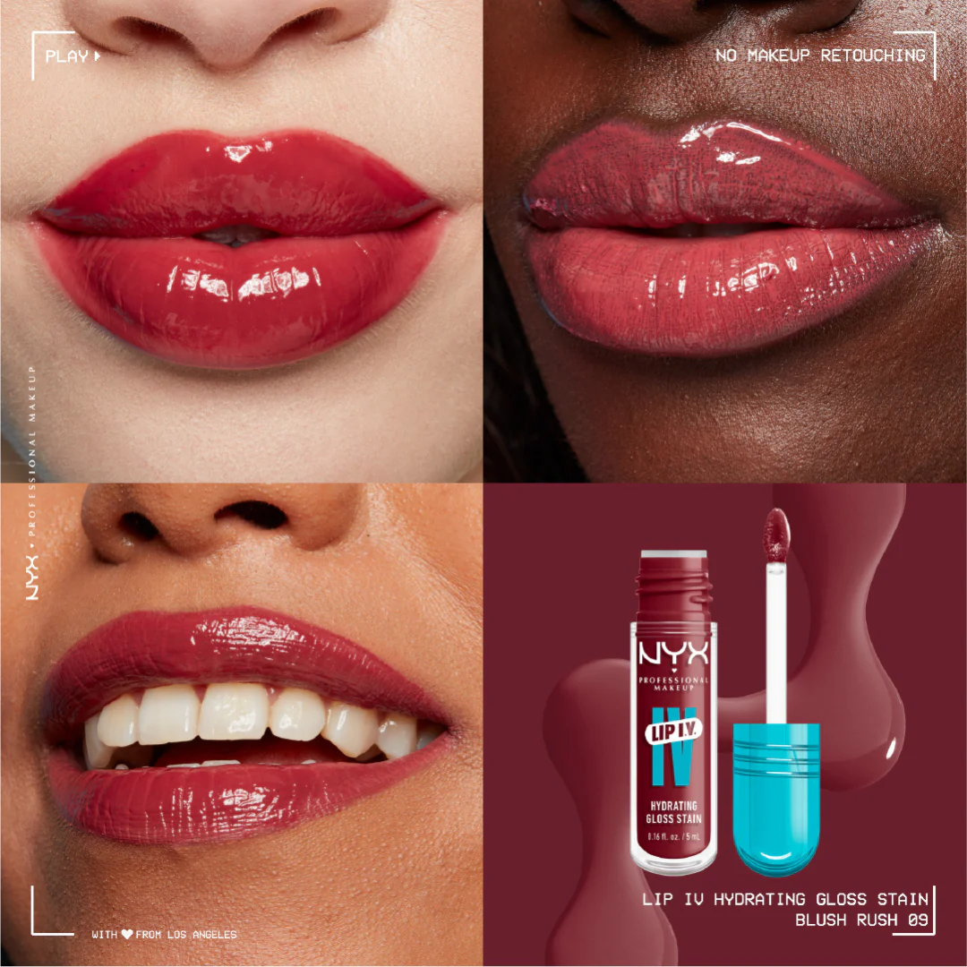 NYX Professional Makeup Lip IV Hydrating Gloss Stain, Lip Gloss, Up to 12HR Hydration, High Pigment, Wet Shine Finish - Image 3