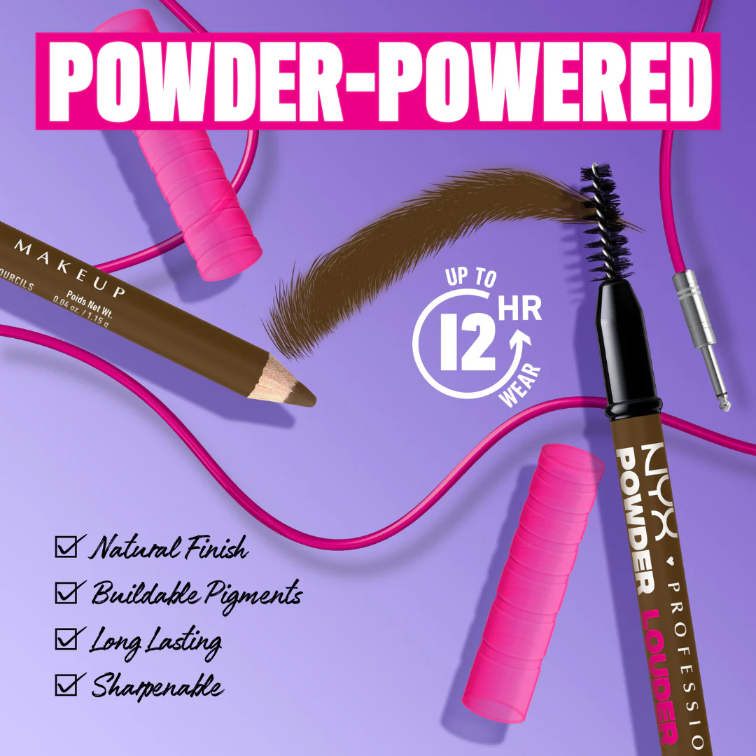 NYX Professional Makeup Powder Louder, Brow Pencil, 12HR Wear, Buildable Micro-Fibers - Image 6