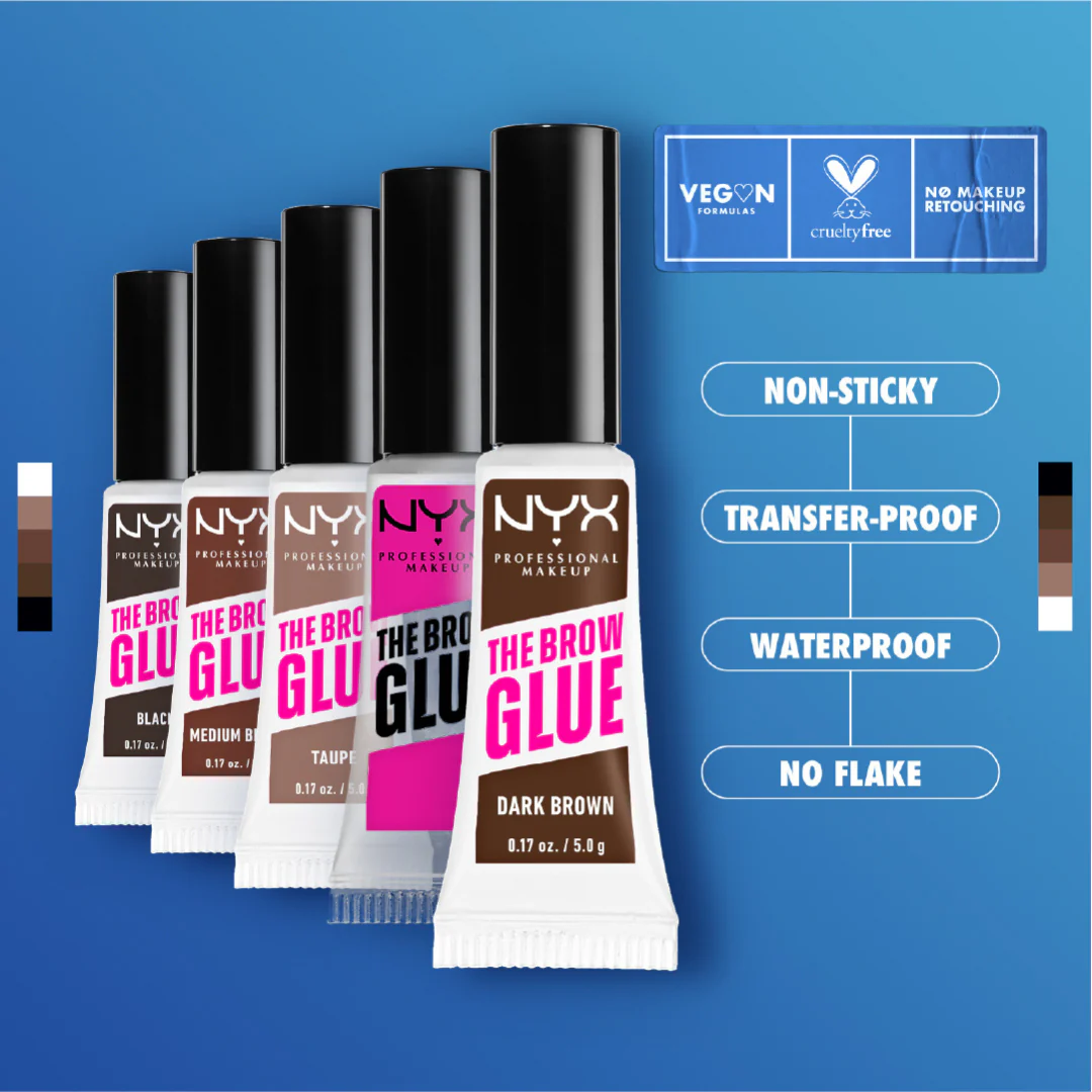 NYX Professional Makeup The Brow Glue Extreme Hold Eyebrow Setting Gel, 16 Hour Hold, Vegan Formula, Natural Finish, Brush Applicator - Image 14