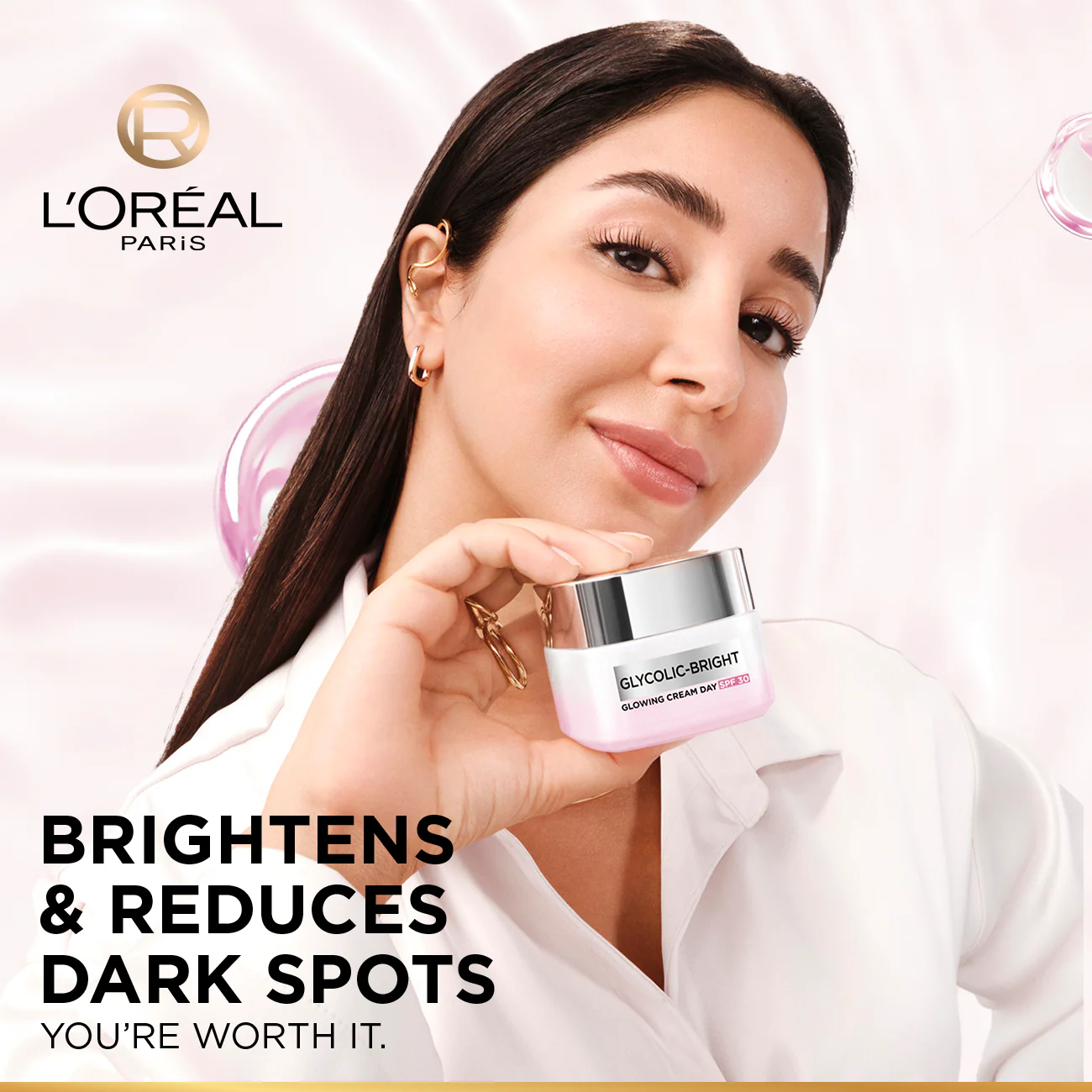L’Oréal Paris Glycolic Bright Glowing and Brightening Day Cream with SPF30 to reduce dark spots 50 ml - Image 11