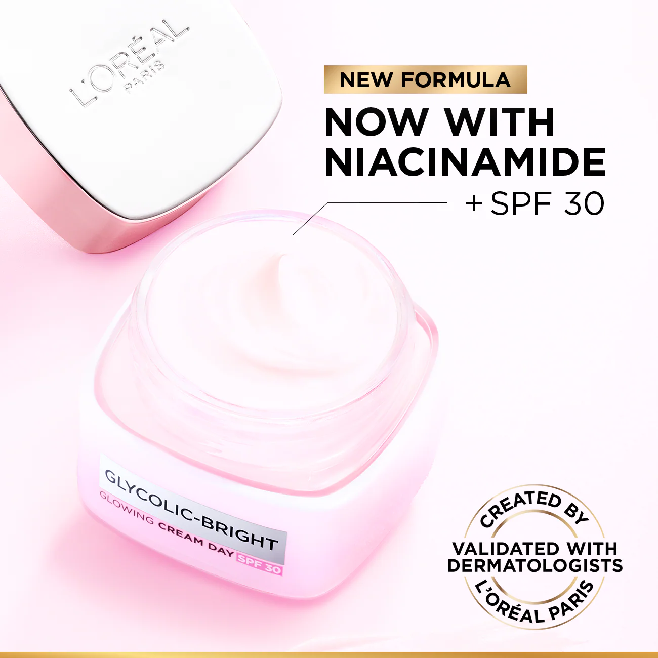 L’Oréal Paris Glycolic Bright Glowing and Brightening Day Cream with SPF30 to reduce dark spots 50 ml - Image 6