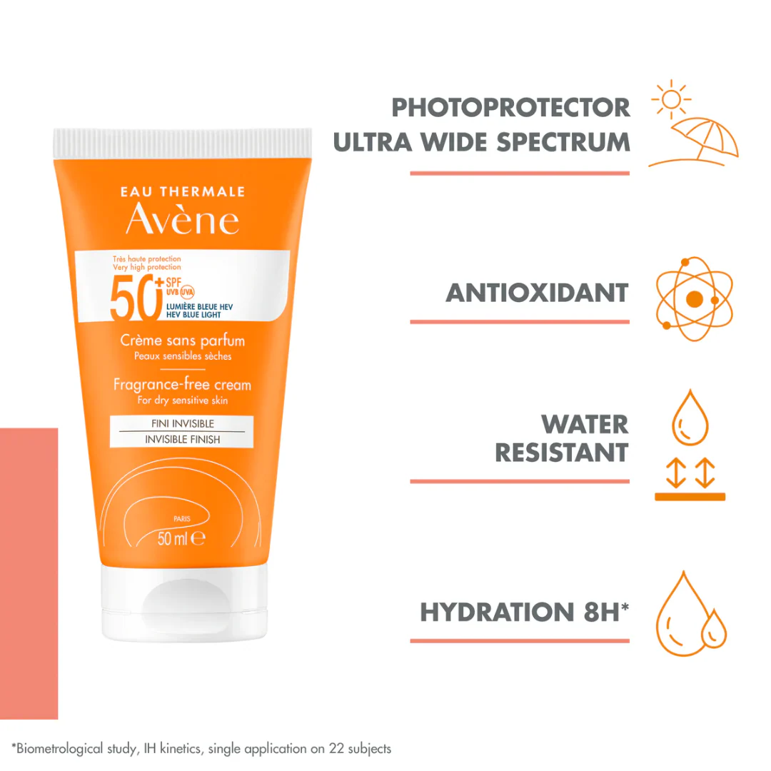 Avène Ultra Broad Spectrum Spf50+Fragnance Free Cream For Dry - Sensitive Skin - Image 2