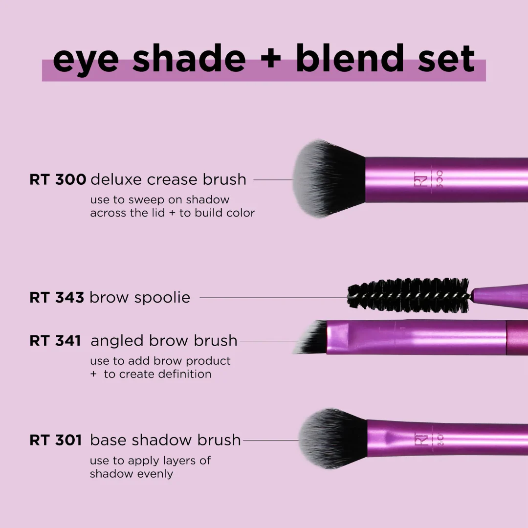 Real Techniques Eye Shade + Blend Brush Set - Image 4