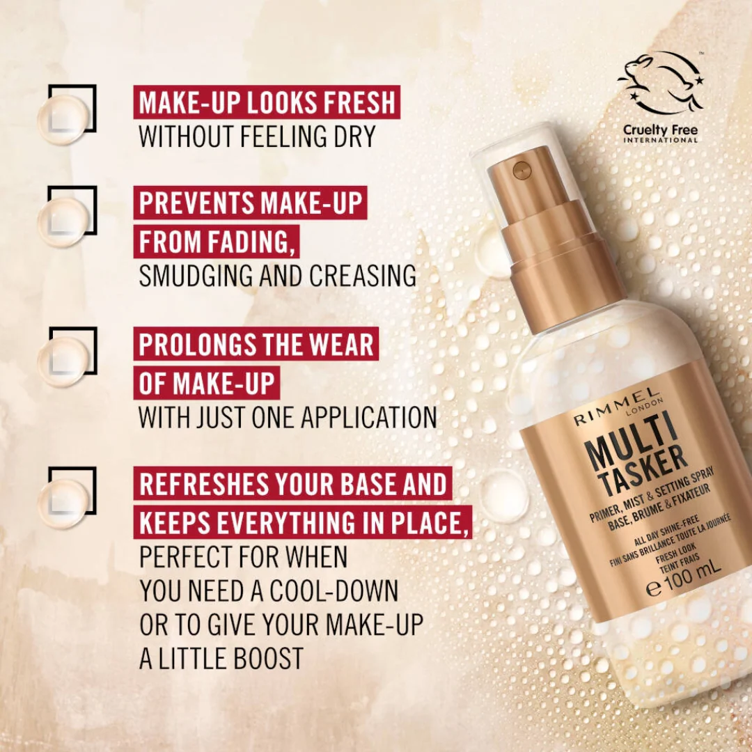 Rimmel Multi Tasker Primer, Mist & Setting Spray - Image 5