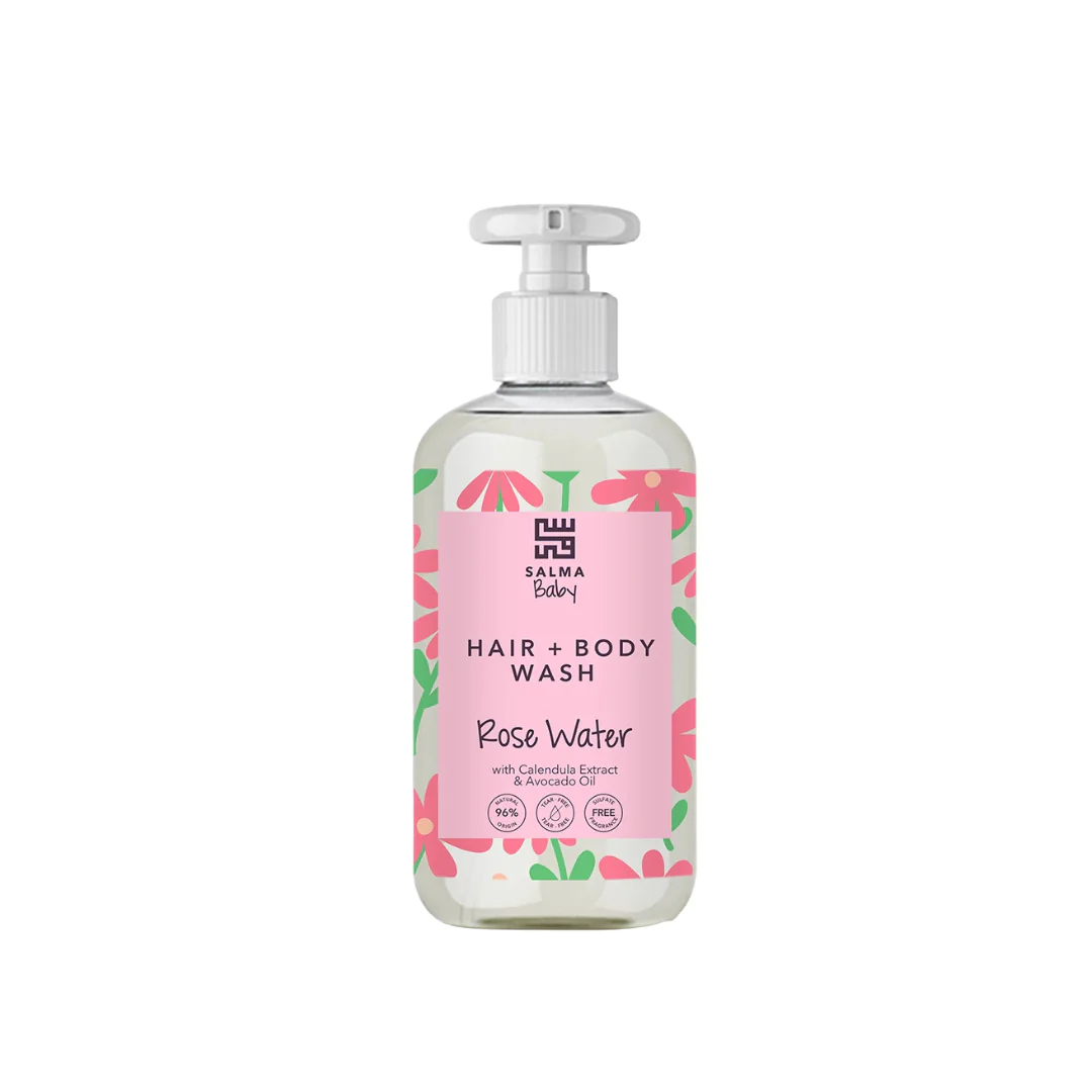 Salma Baby Hair & Body Wash Rose Water - Image 2