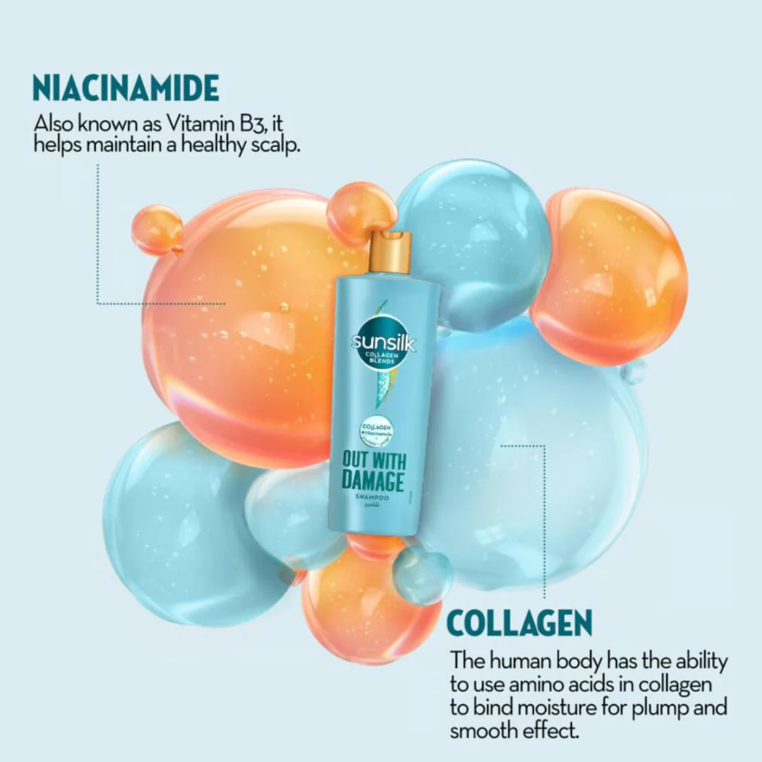 Sunsilk Out With Damage Shampoo 350ml - Image 2